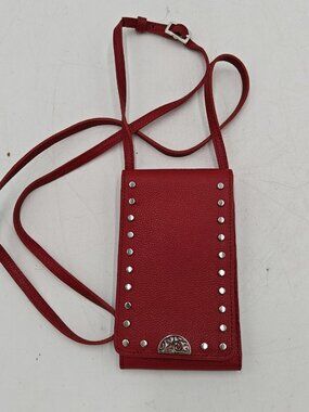 Brighton Pretty Tough Rox Phone Organizer Crossbody Lipstick Red Studded NWT